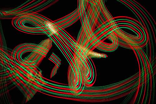 ornament time lapse photography of red and green lights fractal